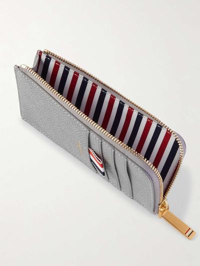 Thom Browne Striped Pebble-Grain Leather  Zip-Around Wallet outlook