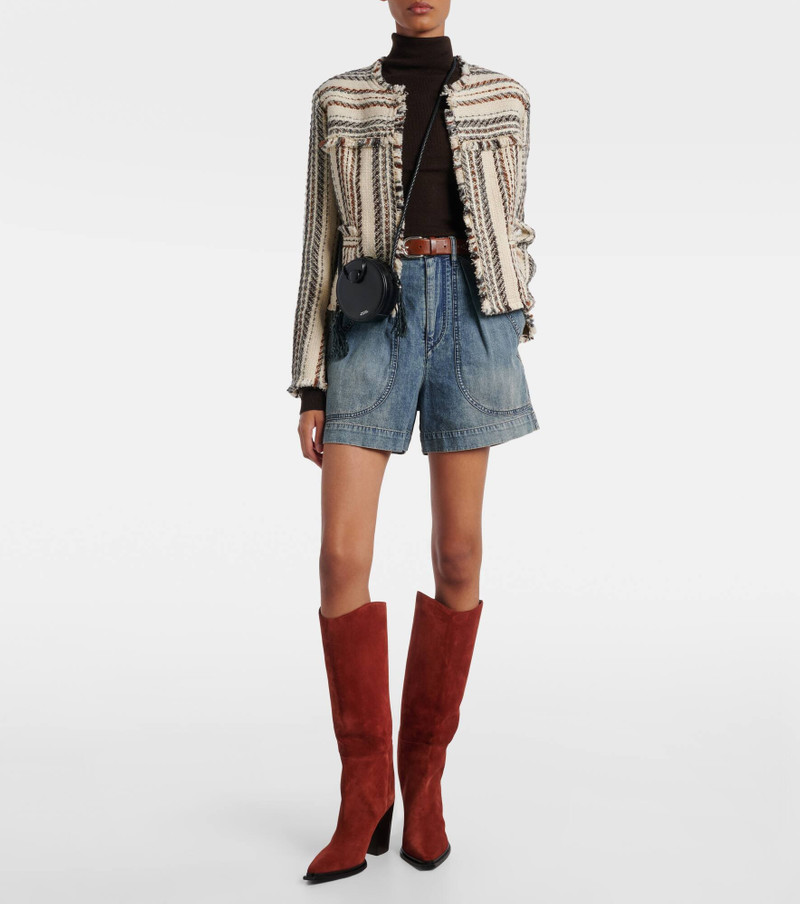 JIMMY CHOO Cece 80 suede knee-high boots outlook