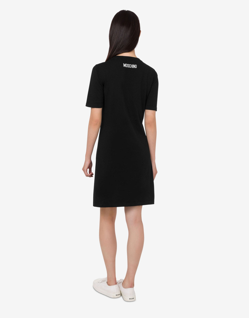 Moschino GOOSE COTTON KNIT DRESS outlook