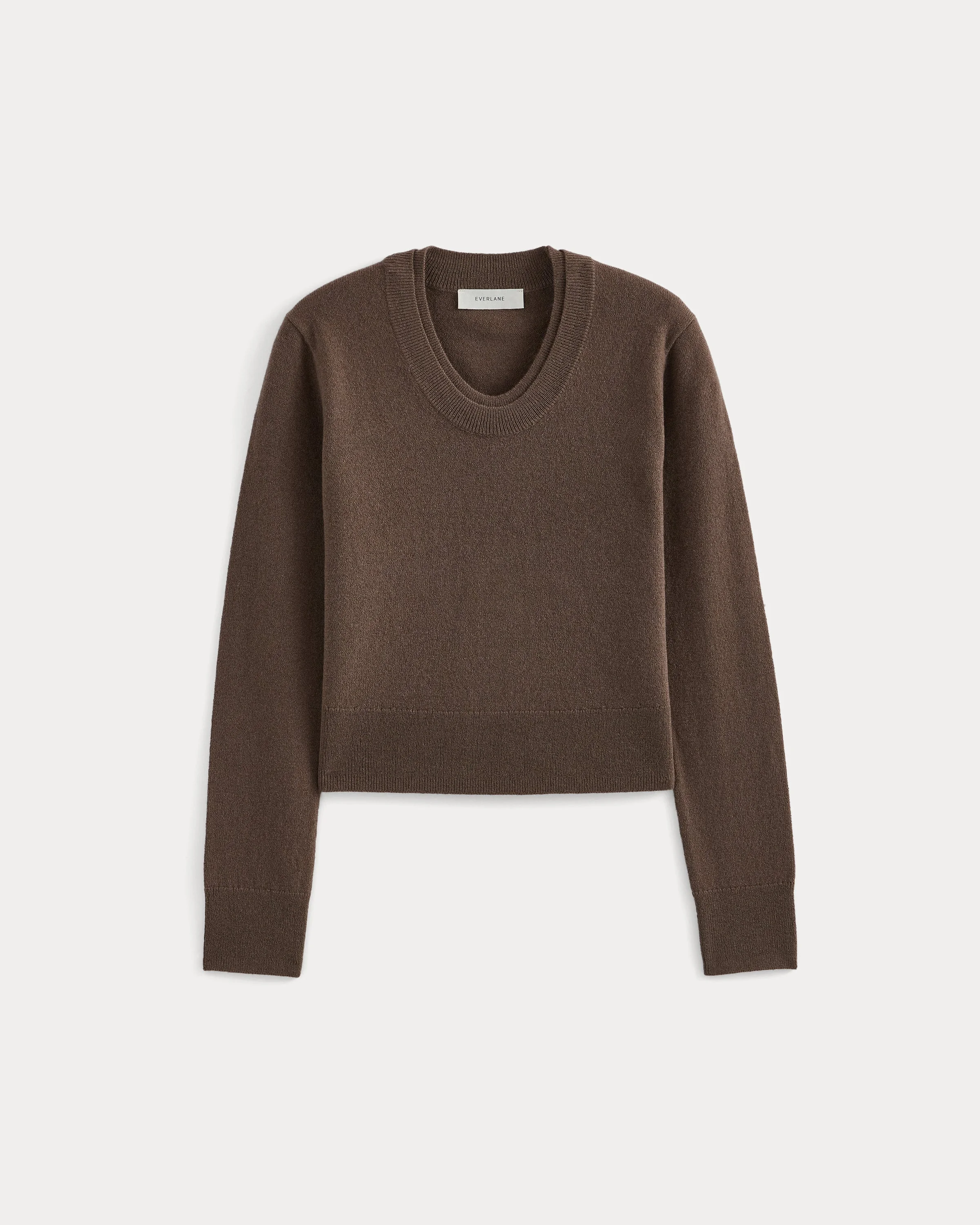 FINE CASHMERE LONG-SLEEVE U-NECK SWEATER - 1