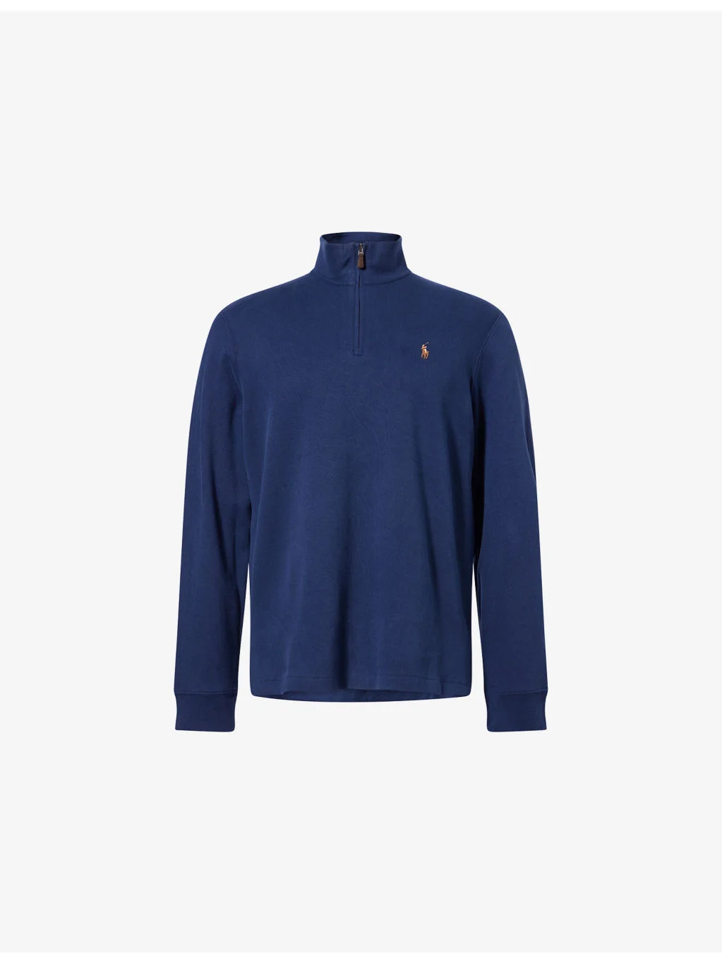 Half-Zip Logo-Embroidered Cotton-Jersey Sweatshirt - 1