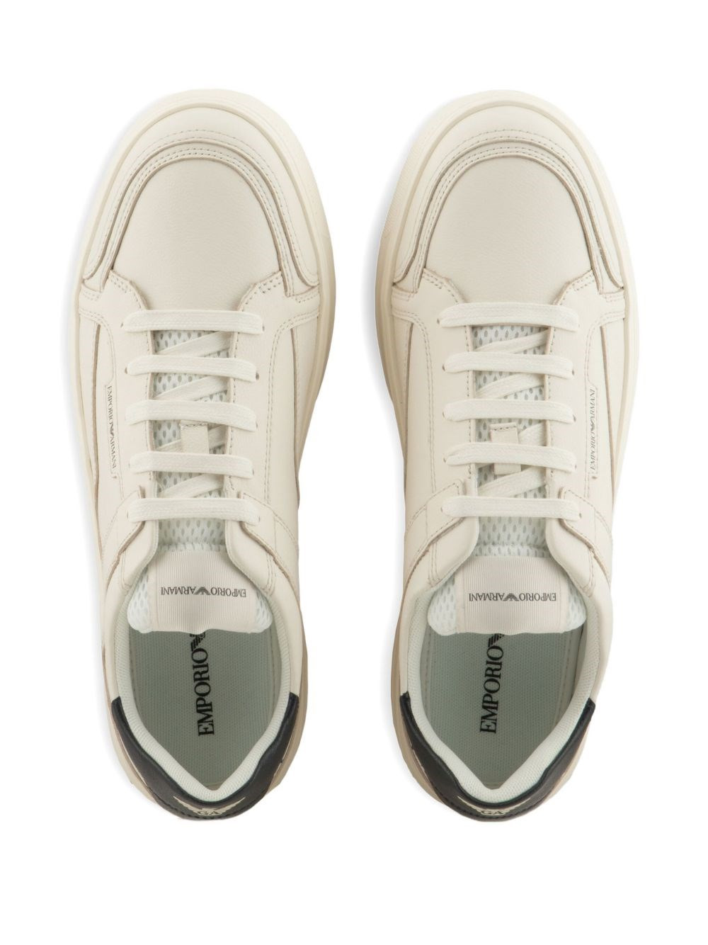 Logo leather sneakers - 3