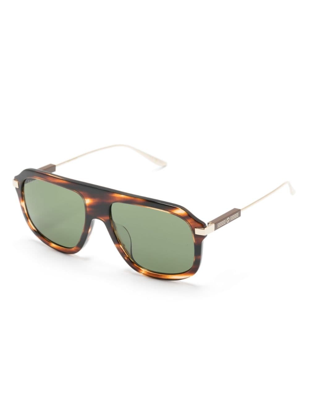 tortoiseshell-effect pilot-frame sunglasses - 2