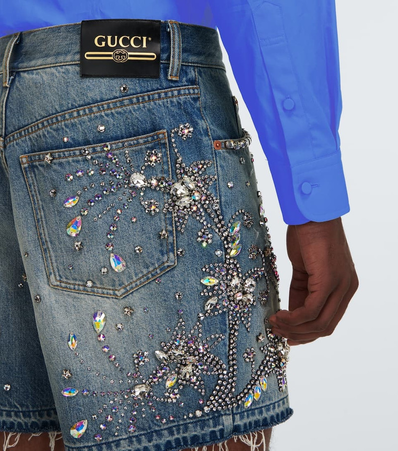 Embellished denim shorts 5