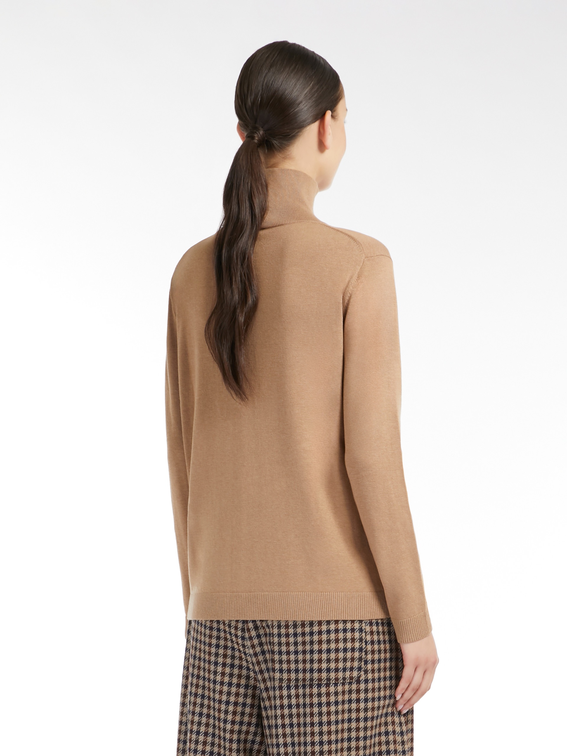 KIKU Silk and wool polo-neck sweater - 4