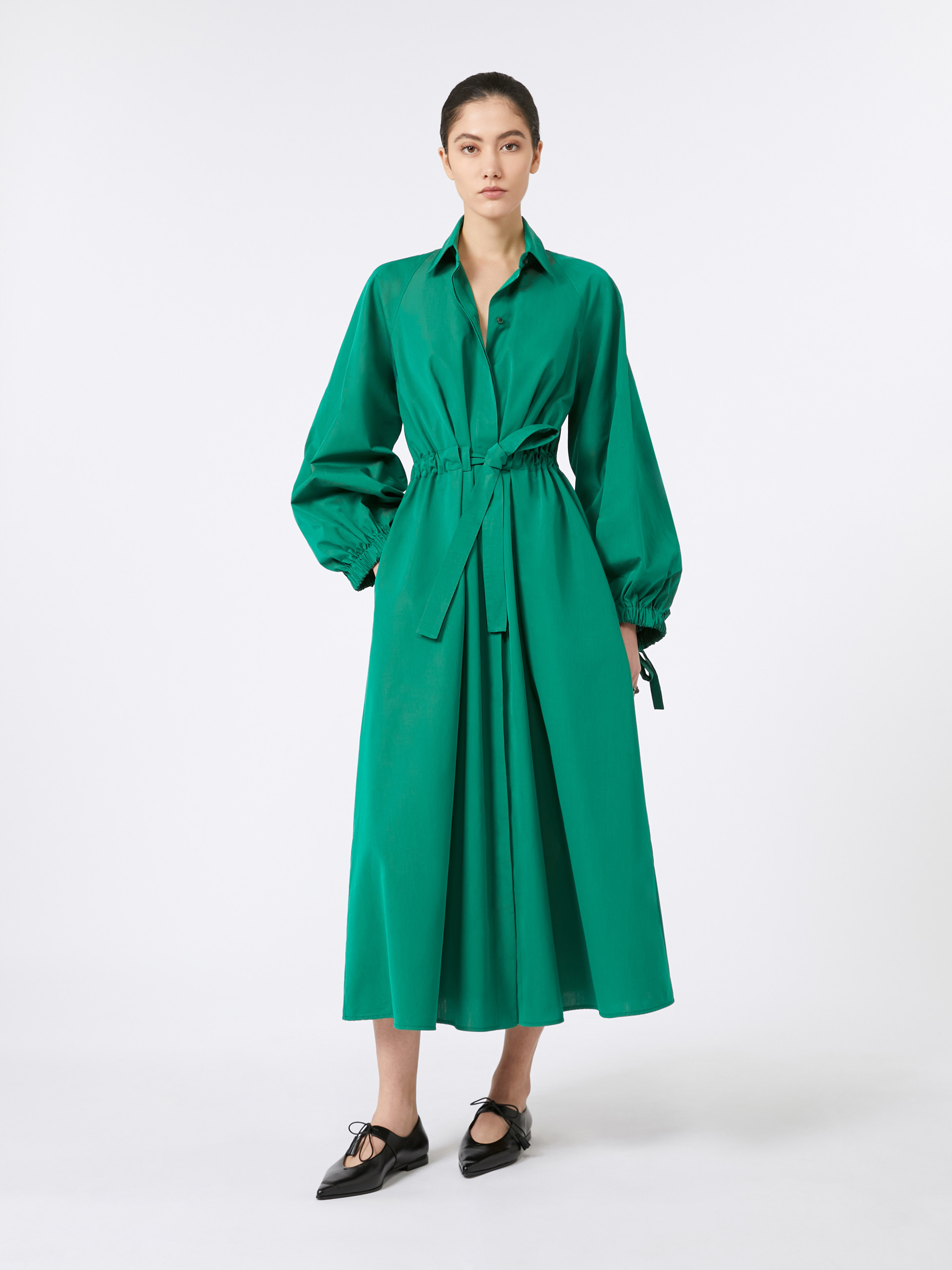 VIALE Long taffeta shirt dress - 2