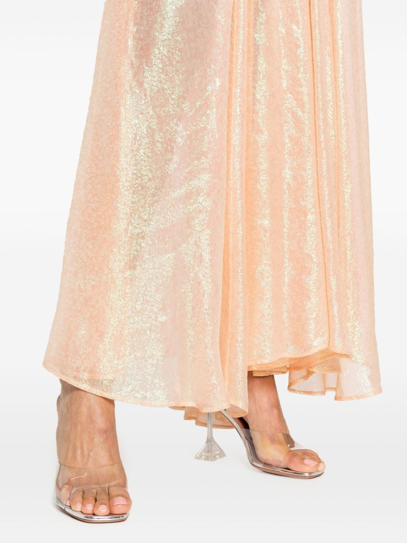 iridescent-jacquard semi-sheer flared skirt 5