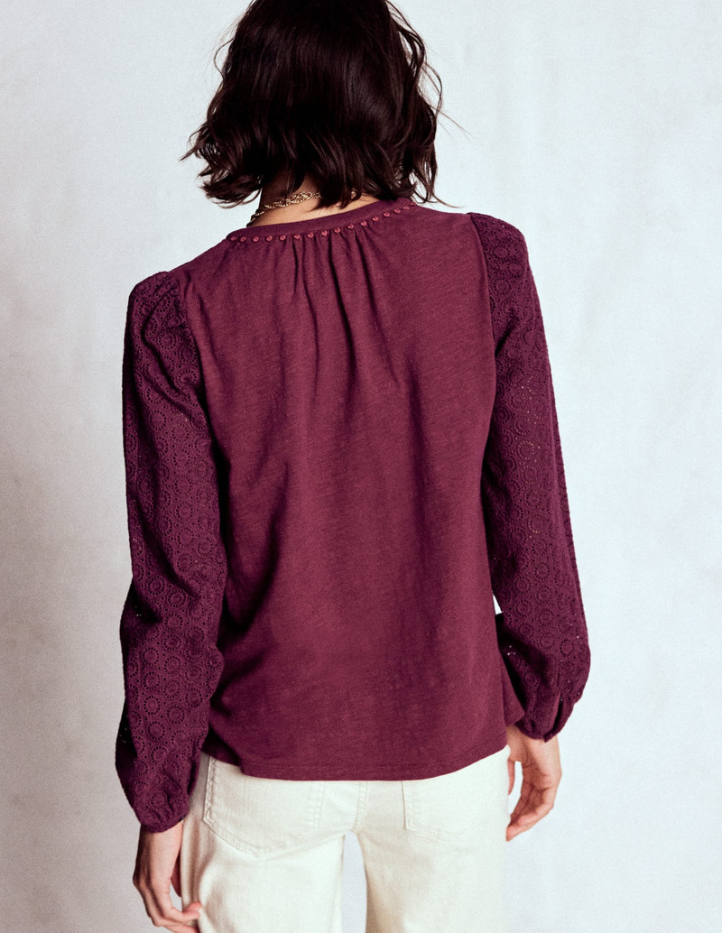 Eden Broderie Jersey Shirt-Deep Wisteria 4