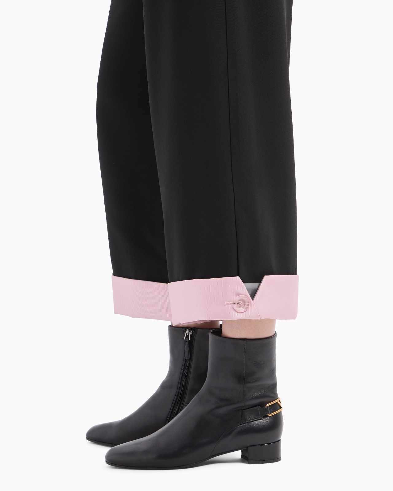 CROPPED CADY CRÊPE TROUSERS WITH TURN-UPS - 5