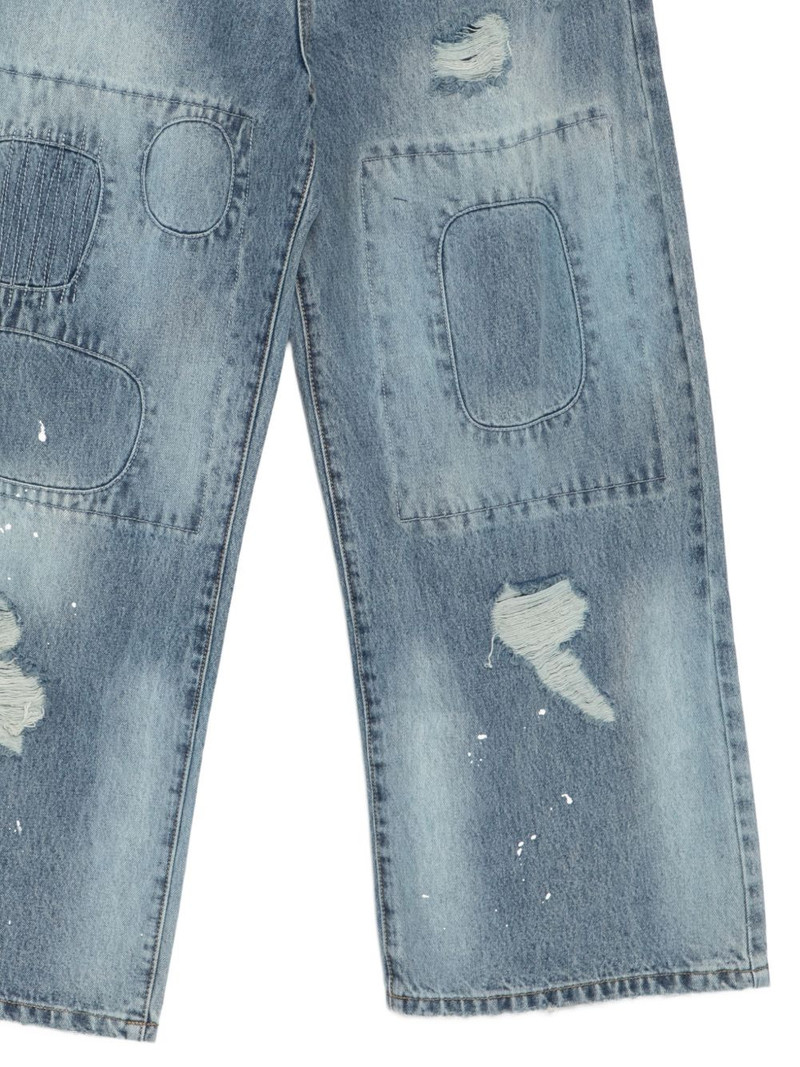 patchwork distressed jeans 3