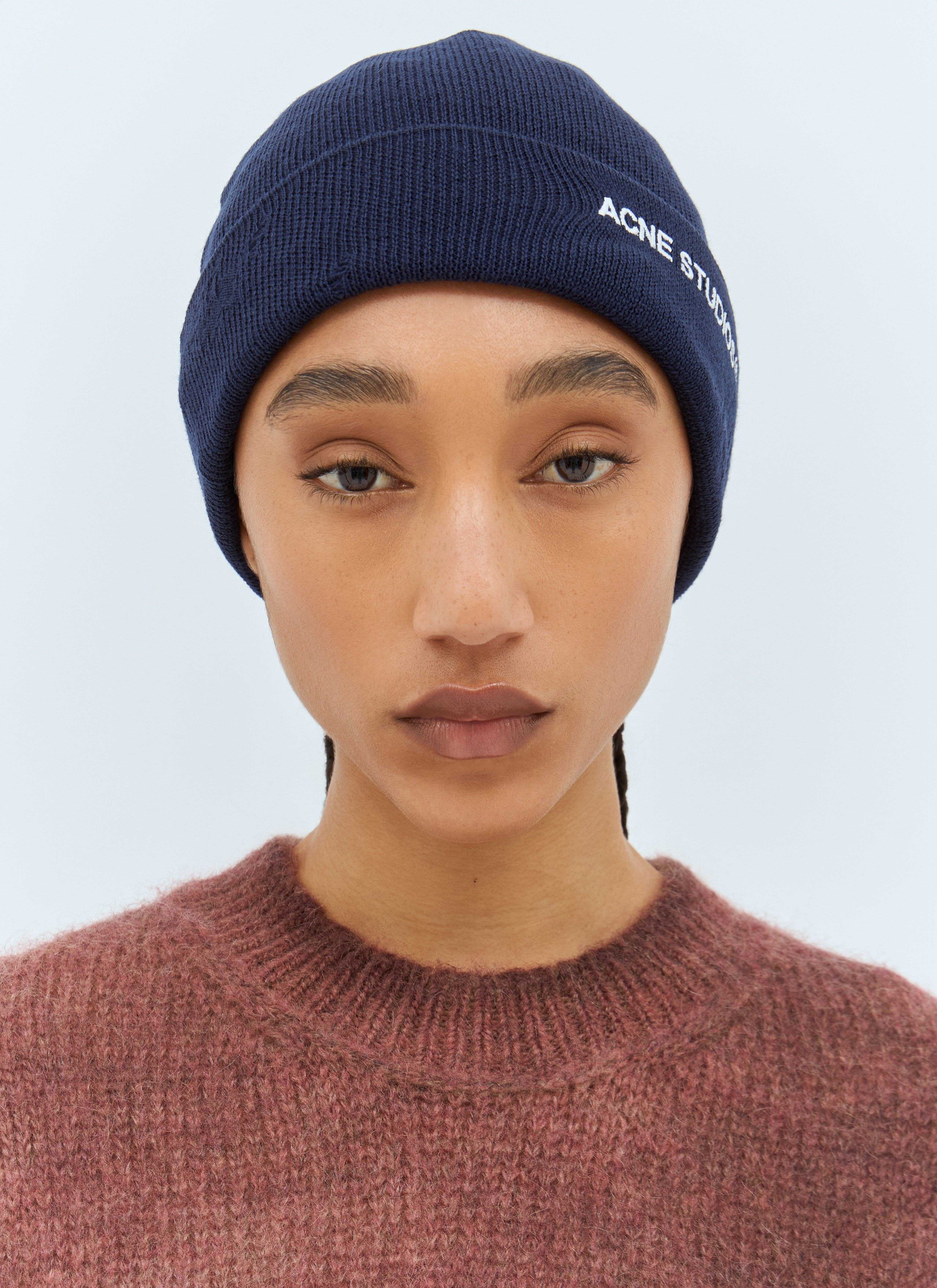Acne Studios Women Logo Embroidery Beanie Hat - 1