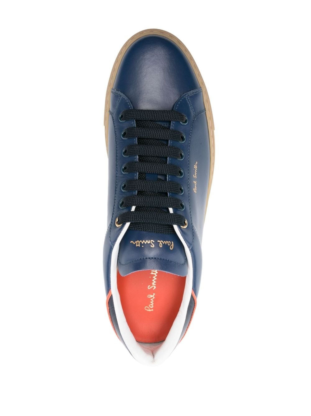 logo-stamp leather sneakers - 4