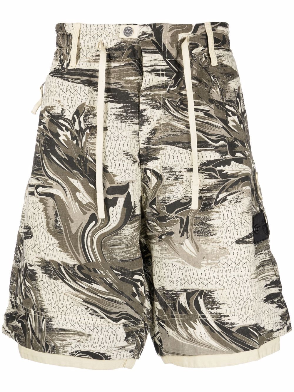 marbled-print bermuda shorts - 1