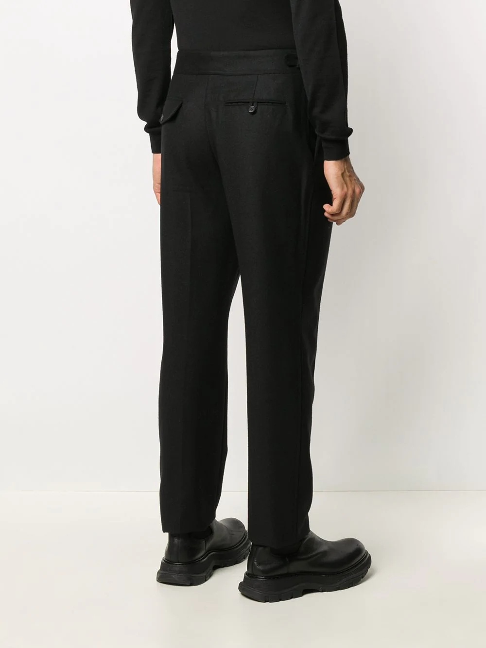 belted waistband tailored trousers - 4