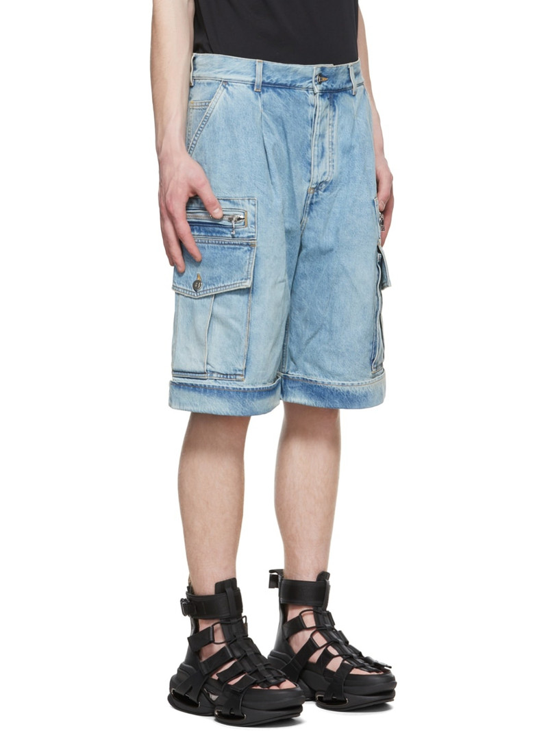Blue Denim Cargo Shorts 2