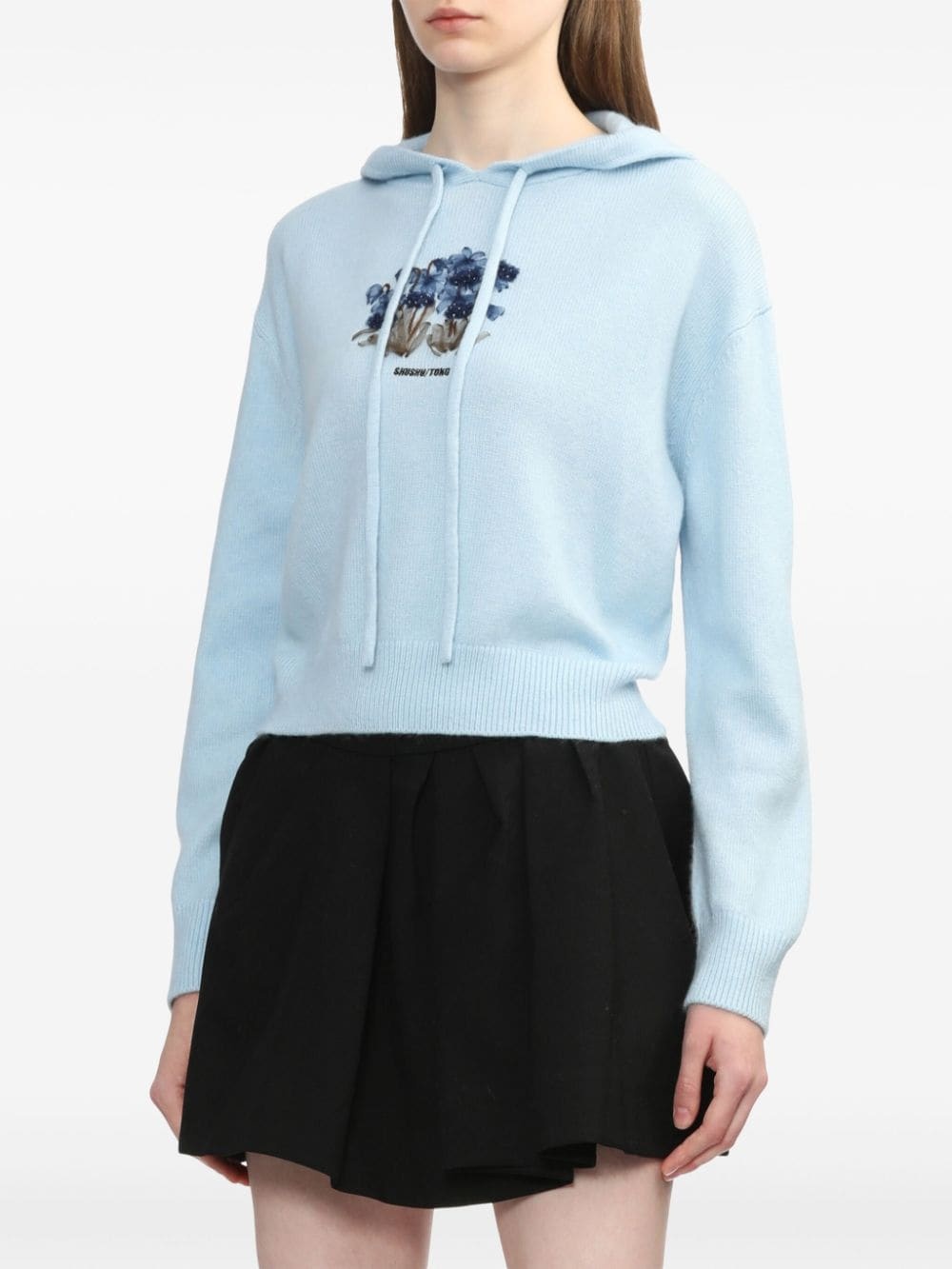 floral-embroidered hoodie - 3