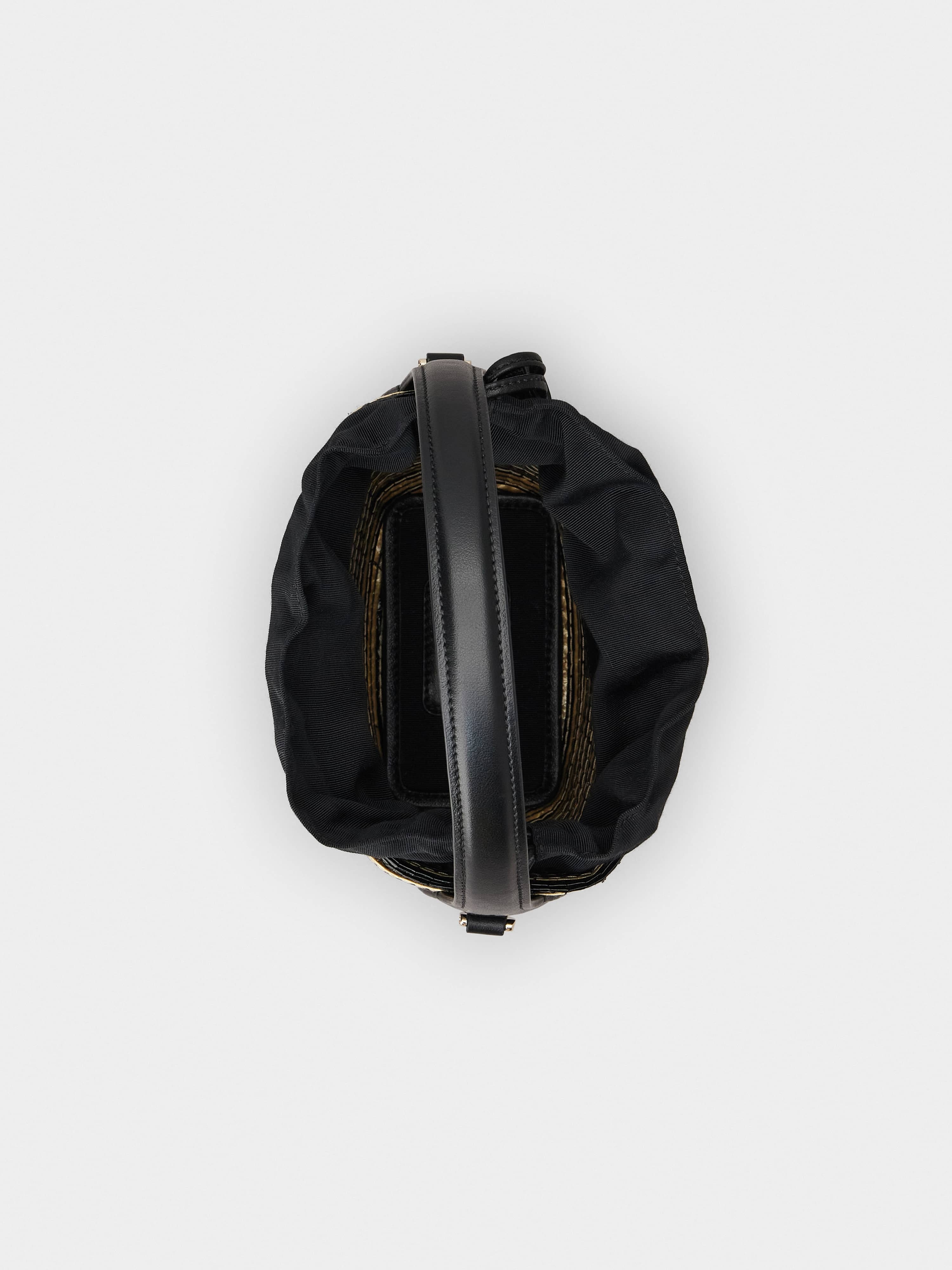 Viv' Skate Strass Buckle Mini Bucket Bag in Raffia - 7