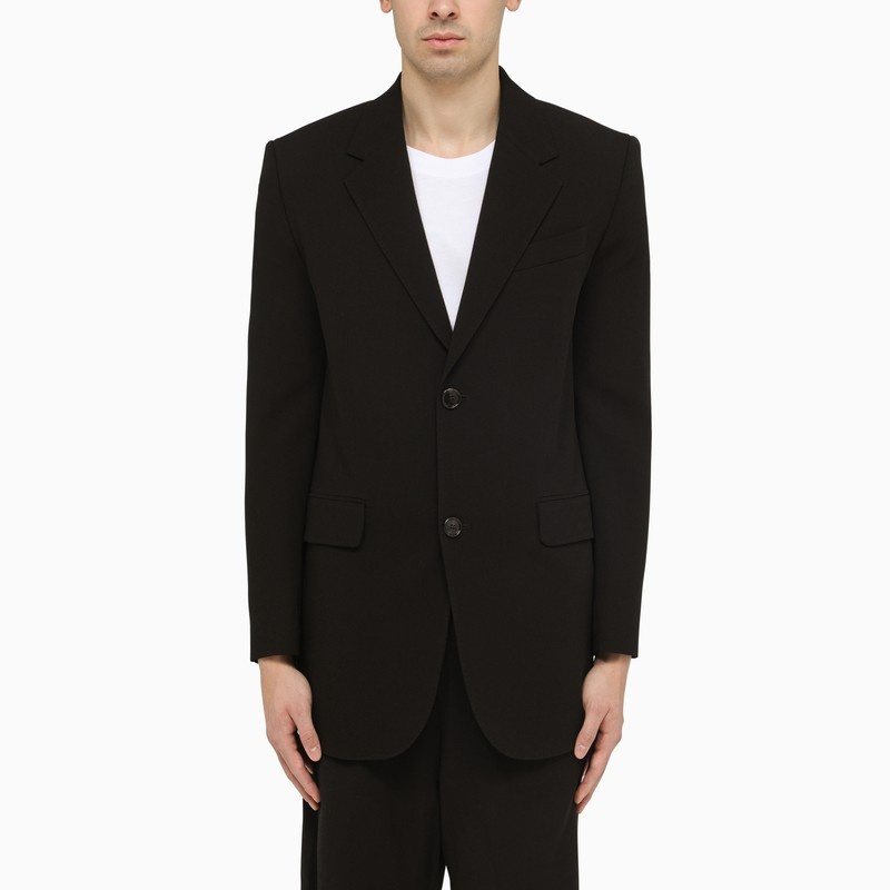 ジャケット Ami Paris Black single-breasted jacket in wool 24459530_54595696_600.jpg
