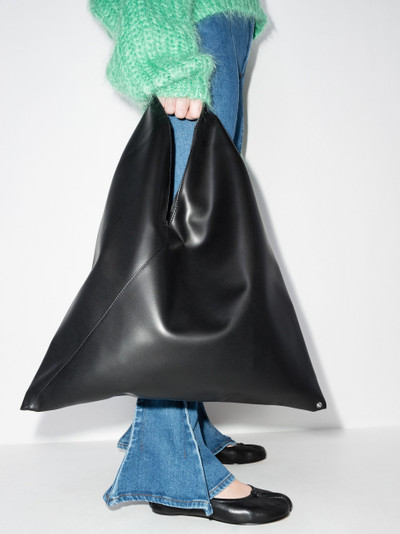 MM6 Maison Margiela Black Japanese faux leather tote bag outlook