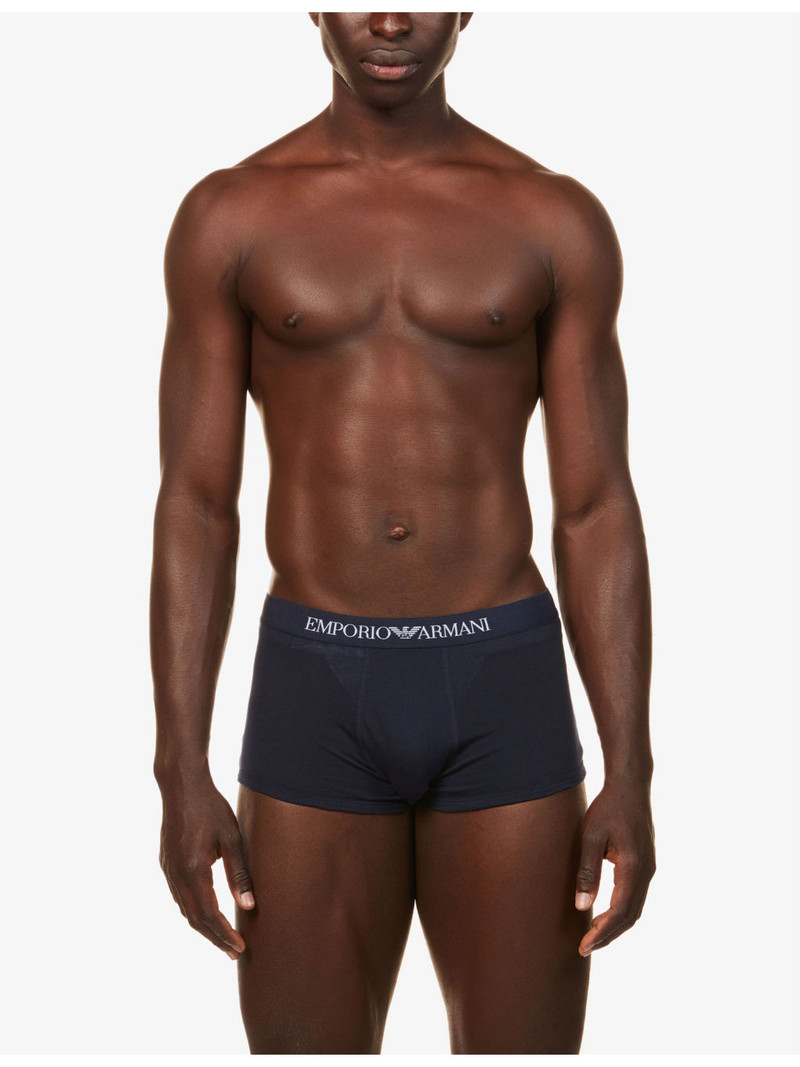 EMPORIO ARMANI Logo-print stretch-cotton trunks pack of three outlook
