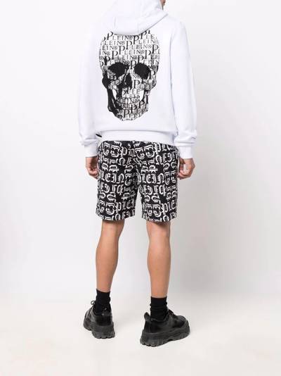 PHILIPP PLEIN embellished skull logo-print zip hoodie outlook