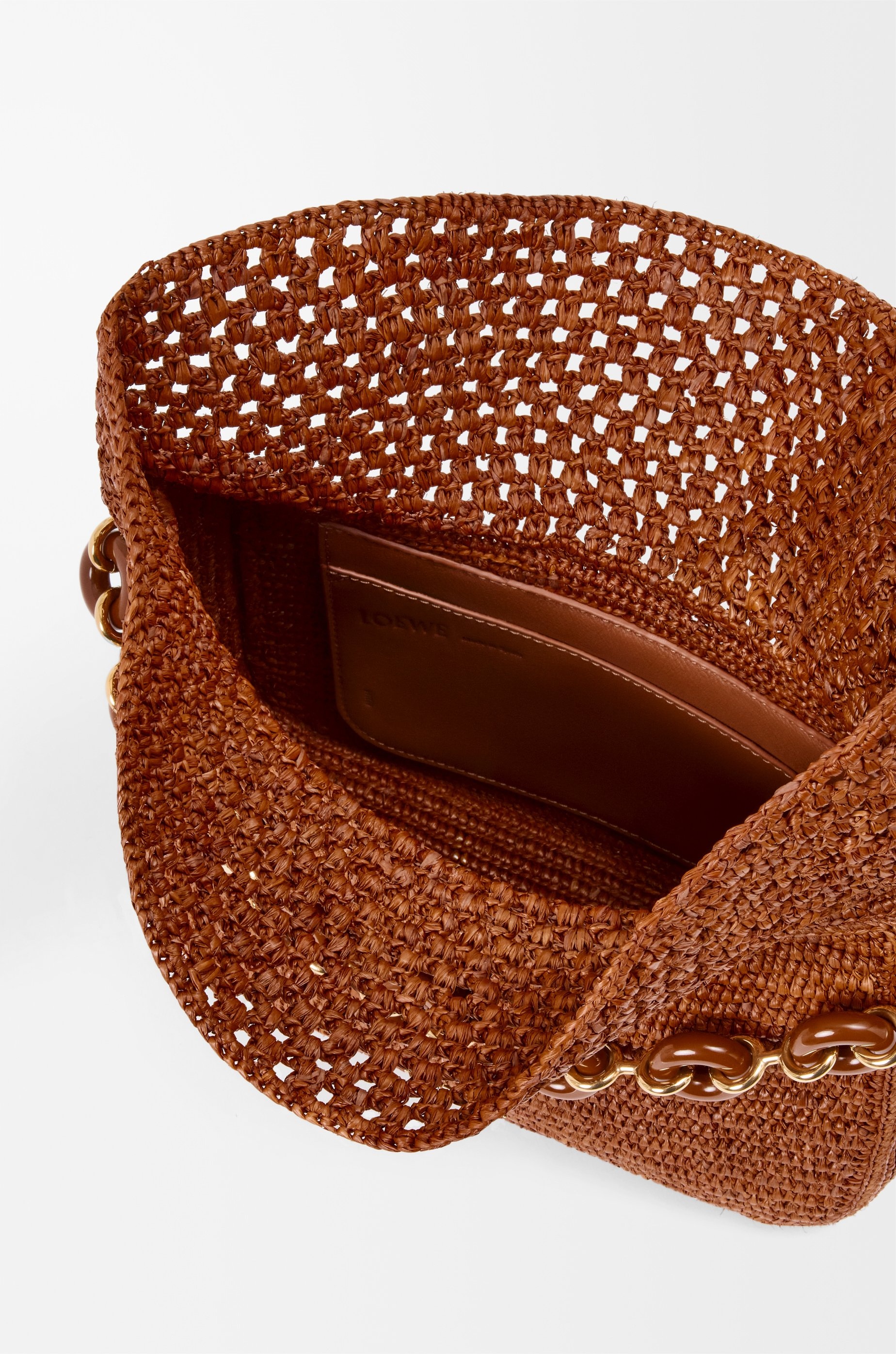 Medium Ola bag in raffia and calfskin - 10
