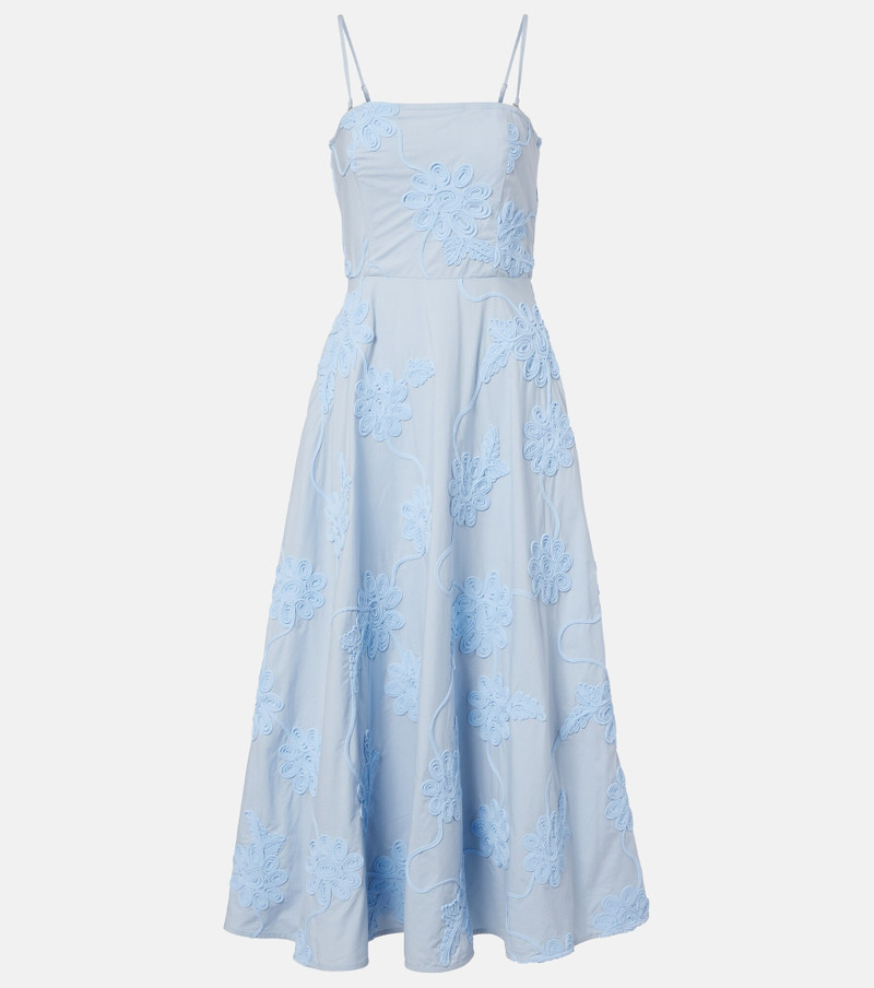 Embroidered floral cotton midi dress 1