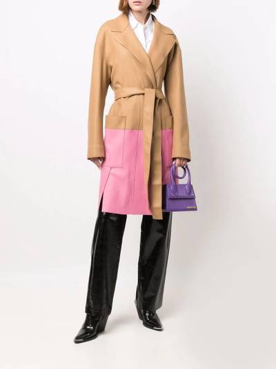DSQUARED2 two-tone tie-fastening coat outlook