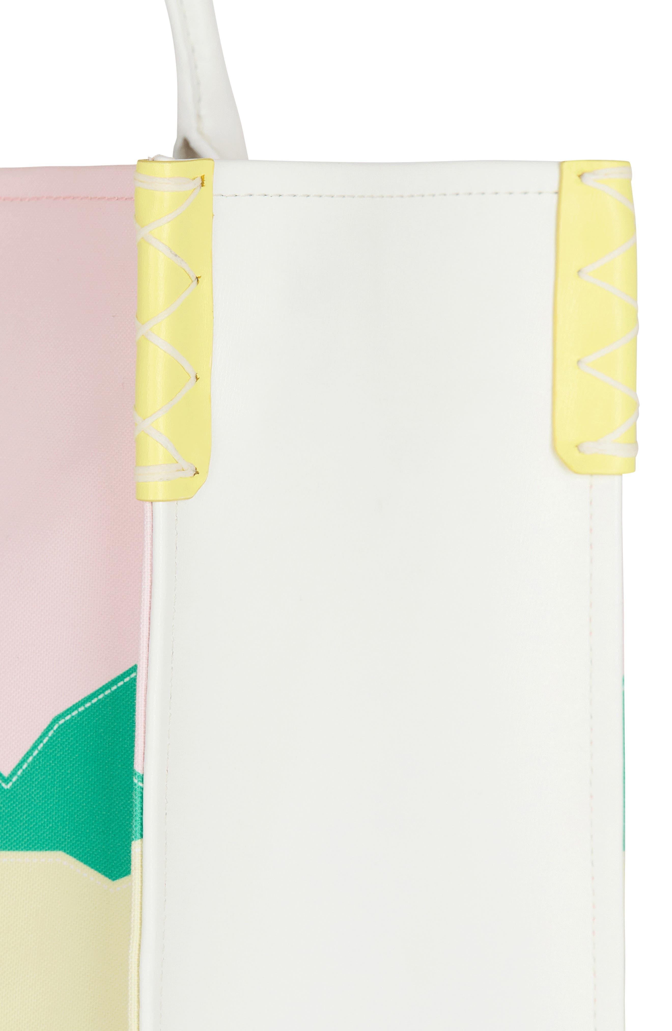 Balmain Medium B-Army Postcard Print Leather & Canvas Shopper Tote in White Multi at Nordstrom - 5