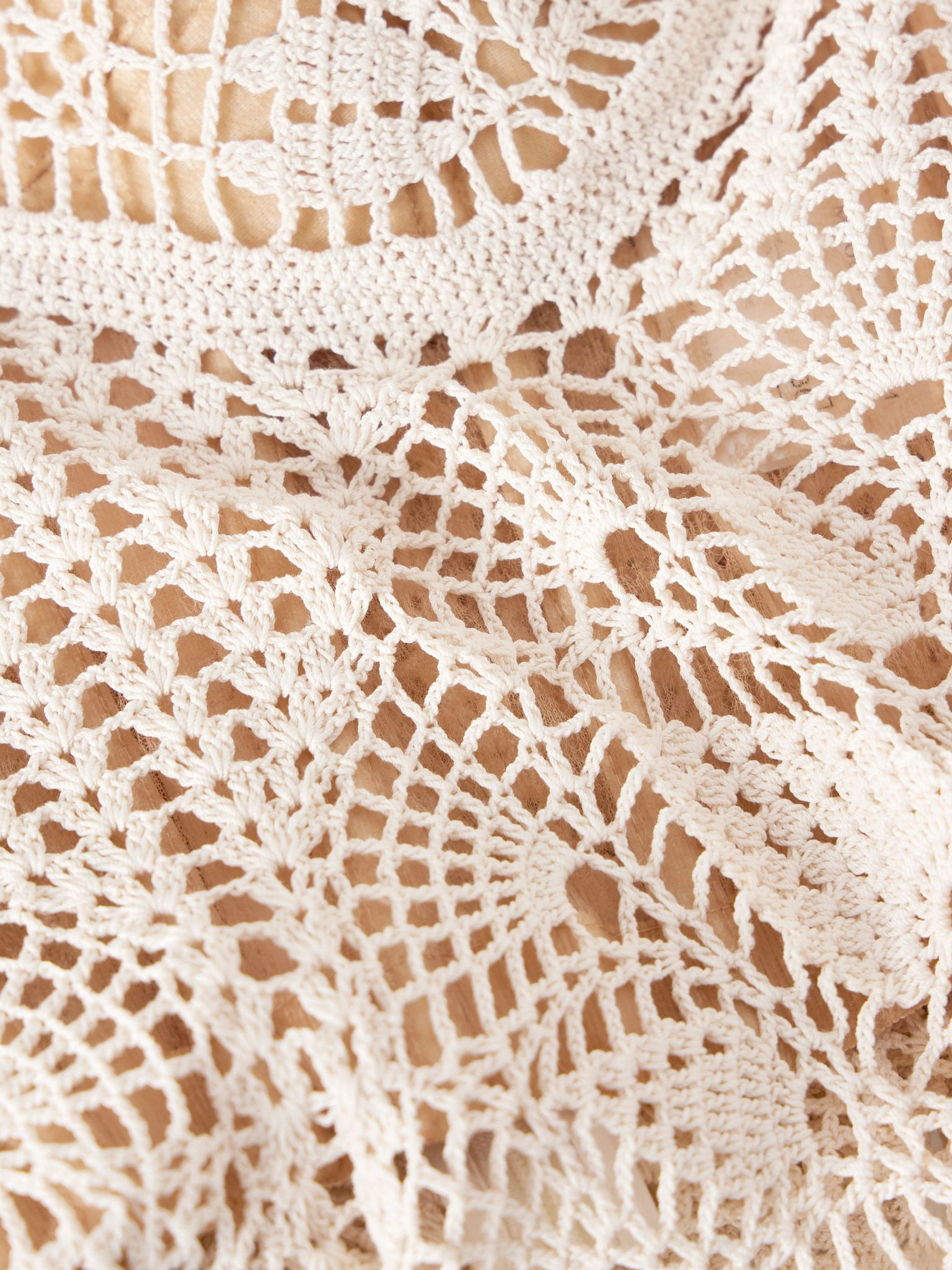 Crocheted cotton-lace bodysuit Cream - 5