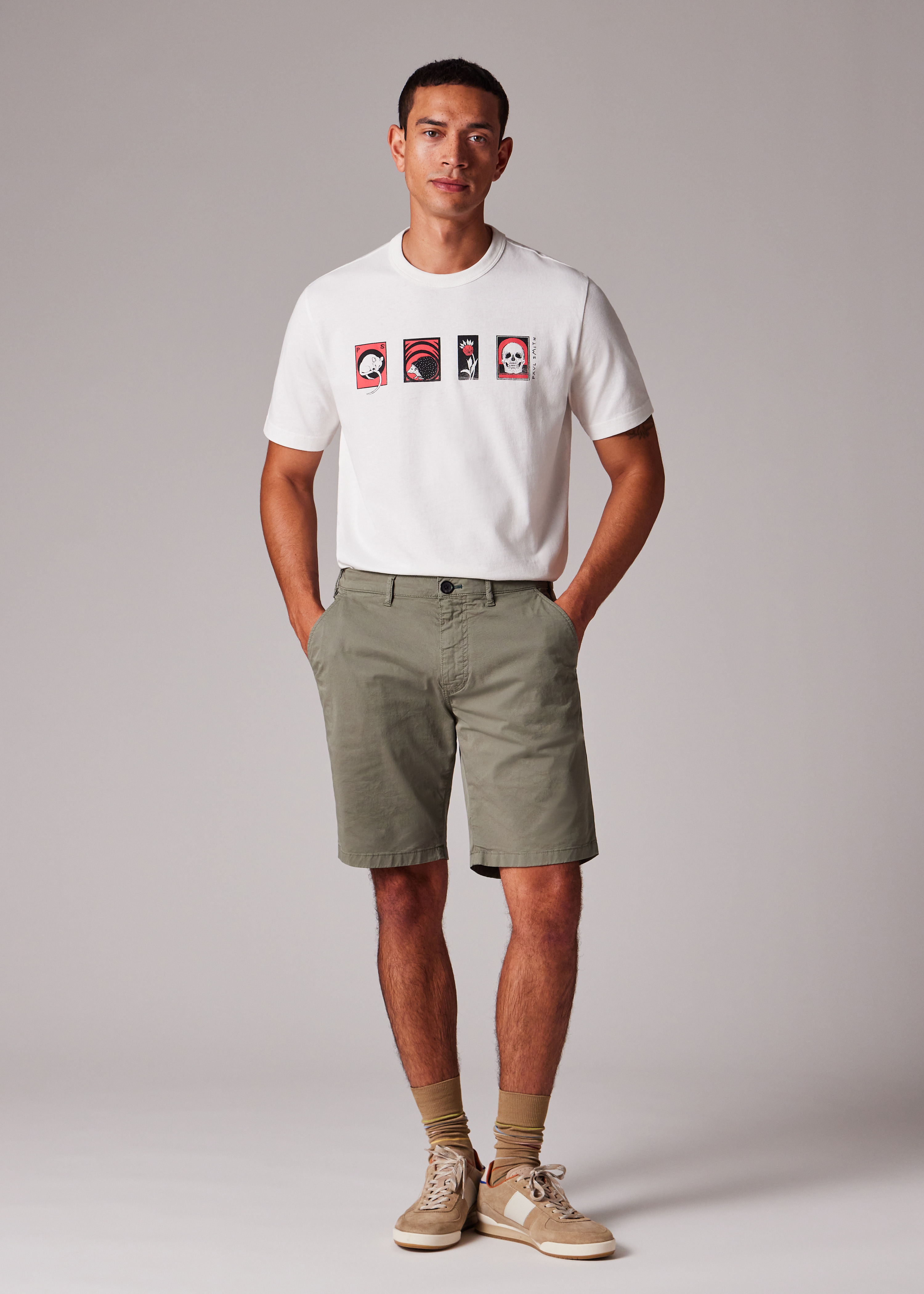 White 'Cards' Print T-Shirt - 6