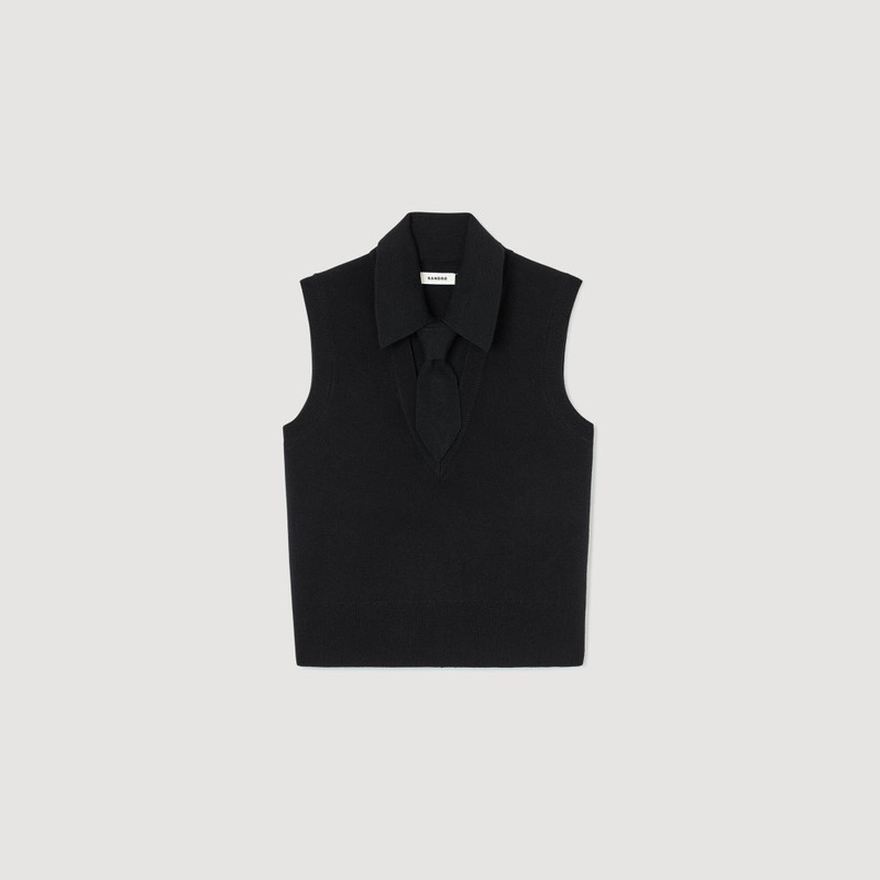DETACHABLE TIE-NECK SWEATER 1