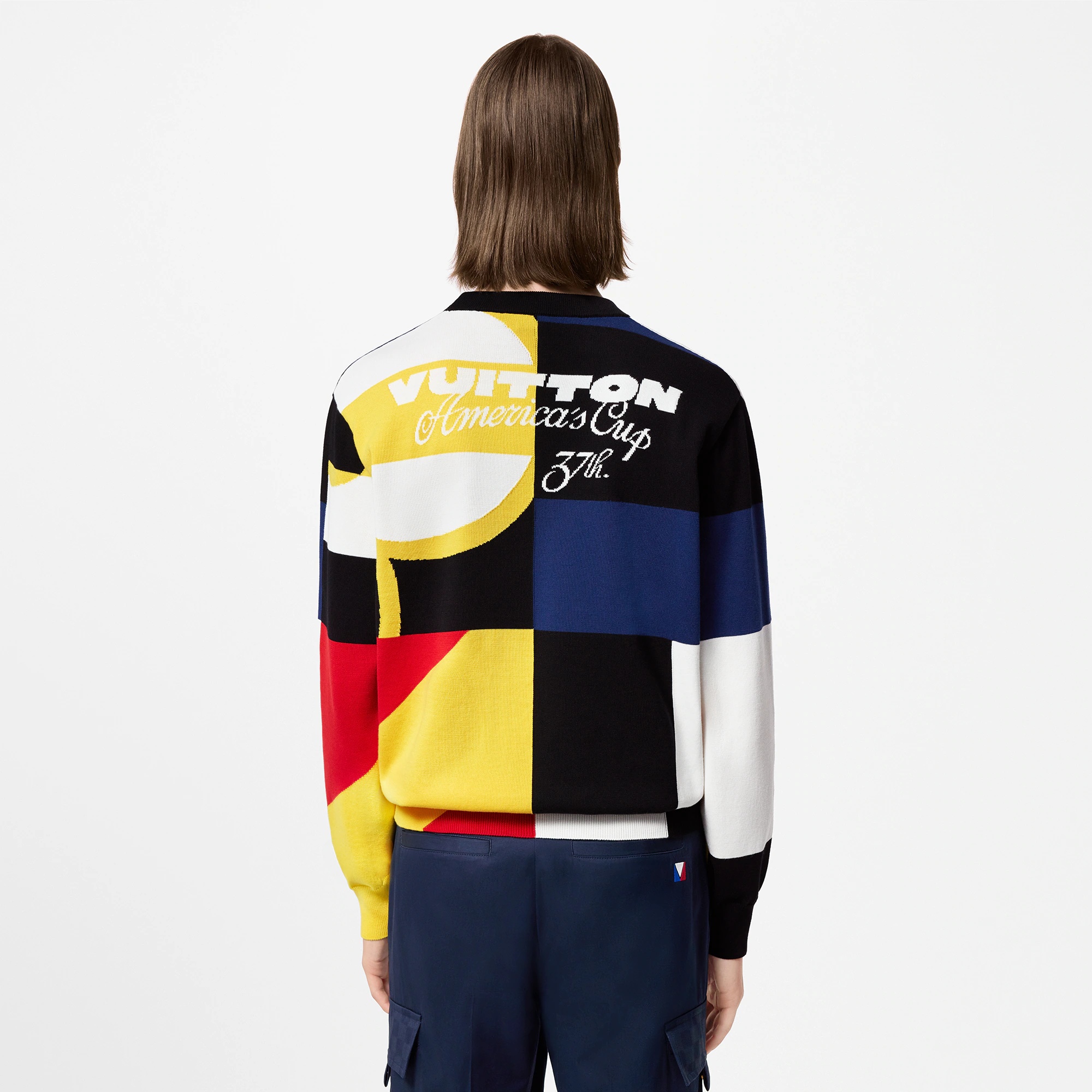 Jacquard Cotton Knit Crewneck - 5