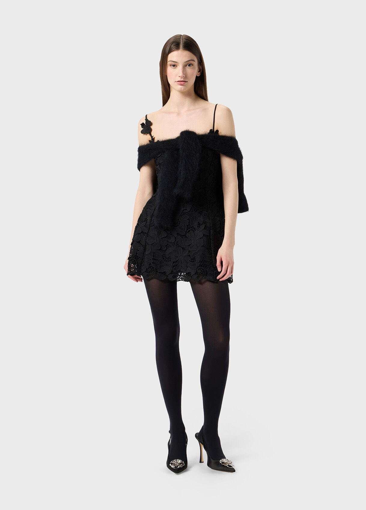 SHORT MACRAME LACE DRESS - 5