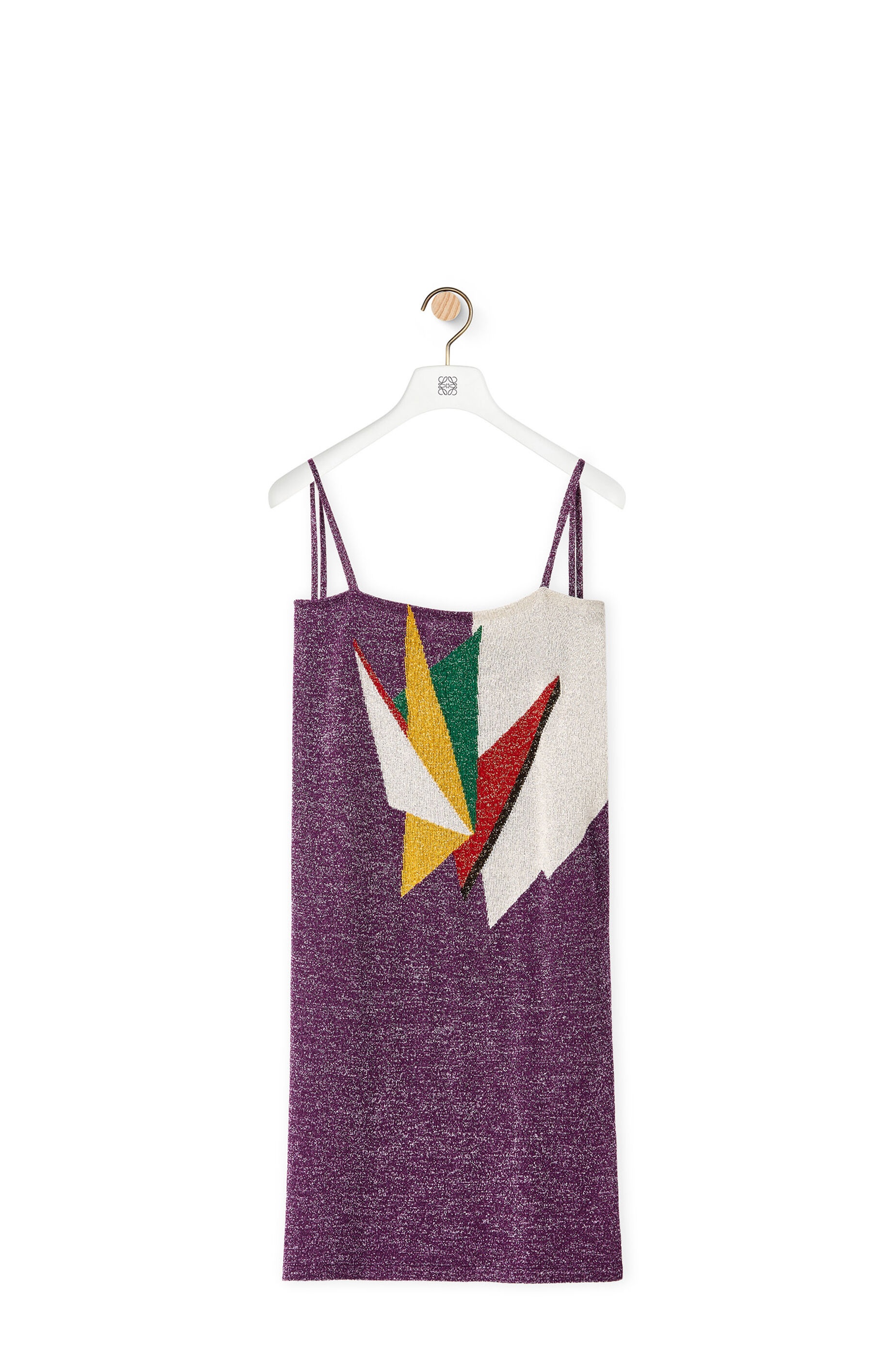 Intarsia lurex dress in viscose - 1