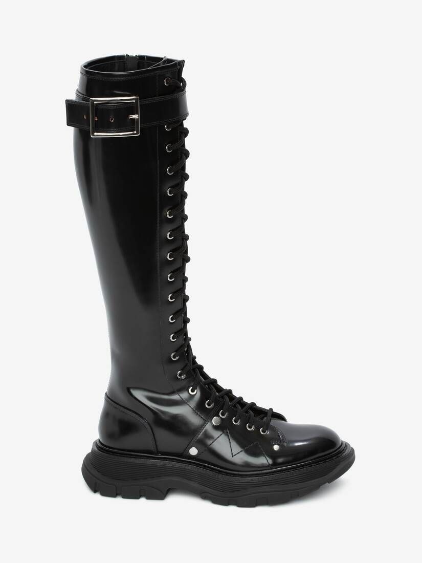 Women's Tread Slick Knee-high Boot in Black/silver - 1