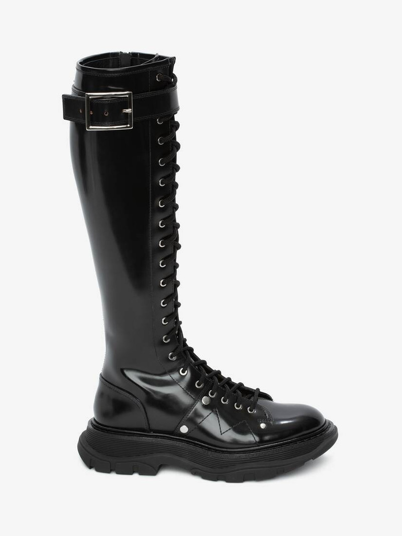 Women's Tread Slick Knee-high Boot in Black/silver - 1