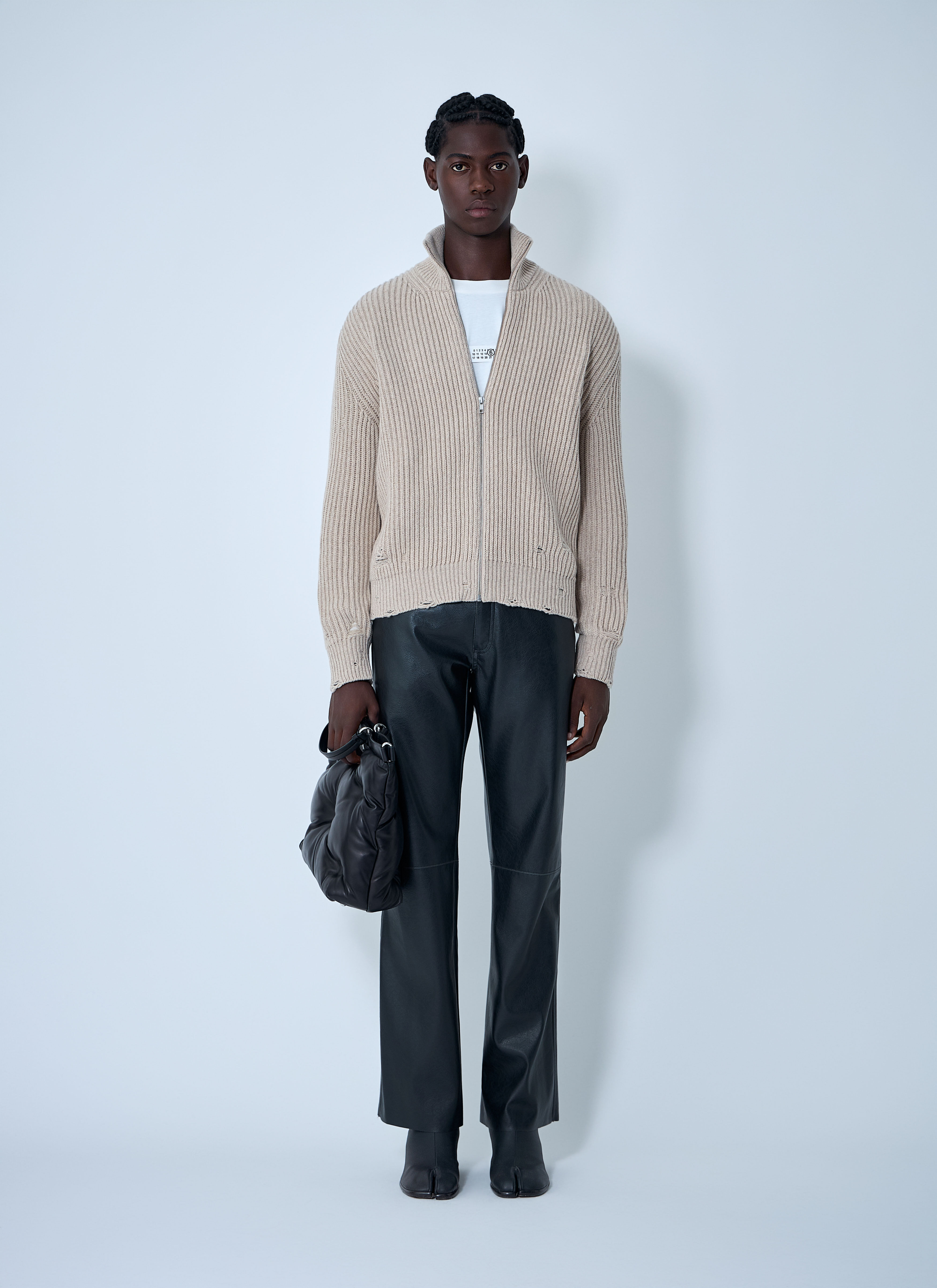 Distressed Zip-Up Cardigan - 2