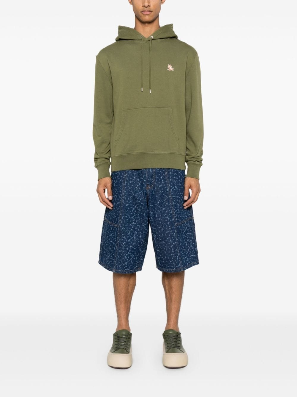 Chillax-Fox motif cotton hoodie - 2