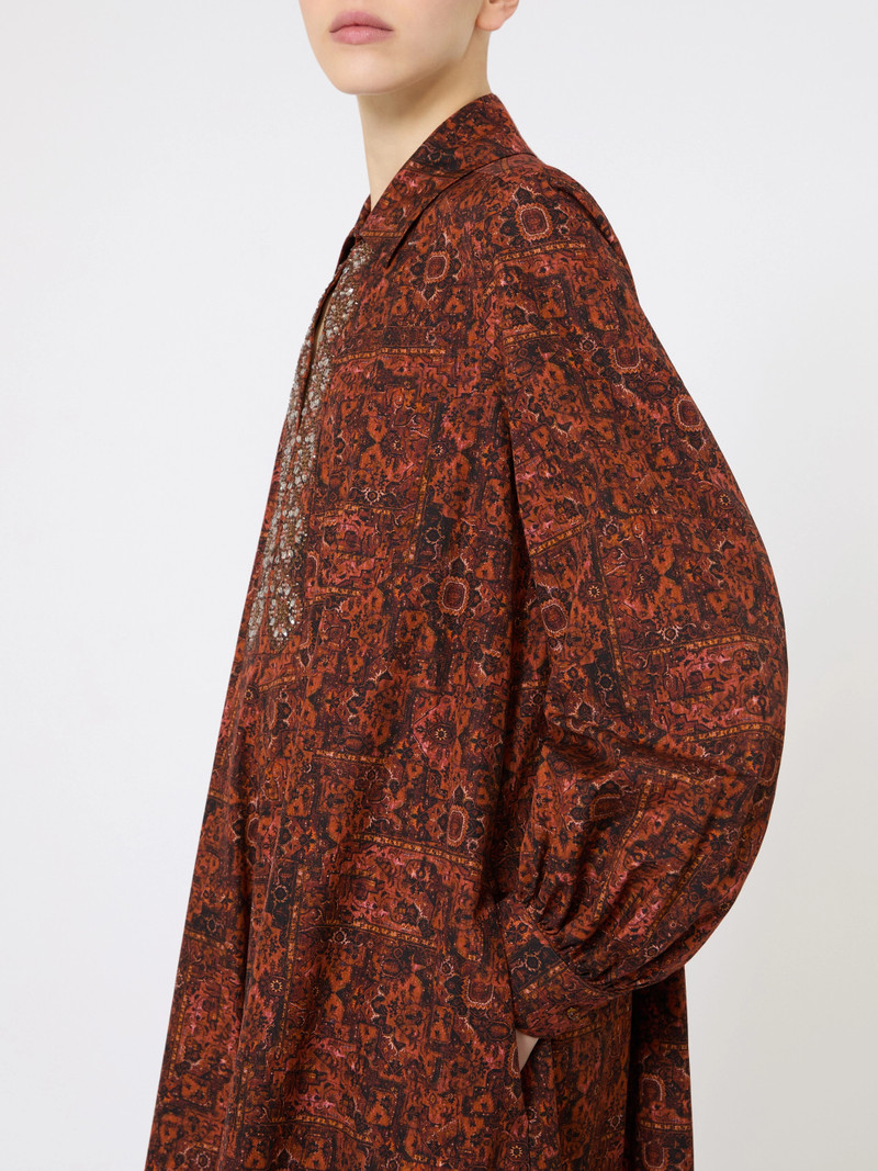 CHARME Printed cotton kaftan dress - CARAMEL 6