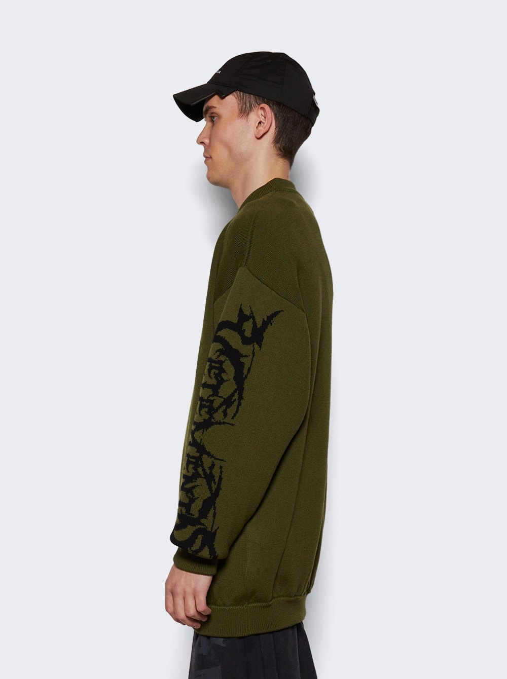 Metal Sleeve Logo Sweater Khaki - 3