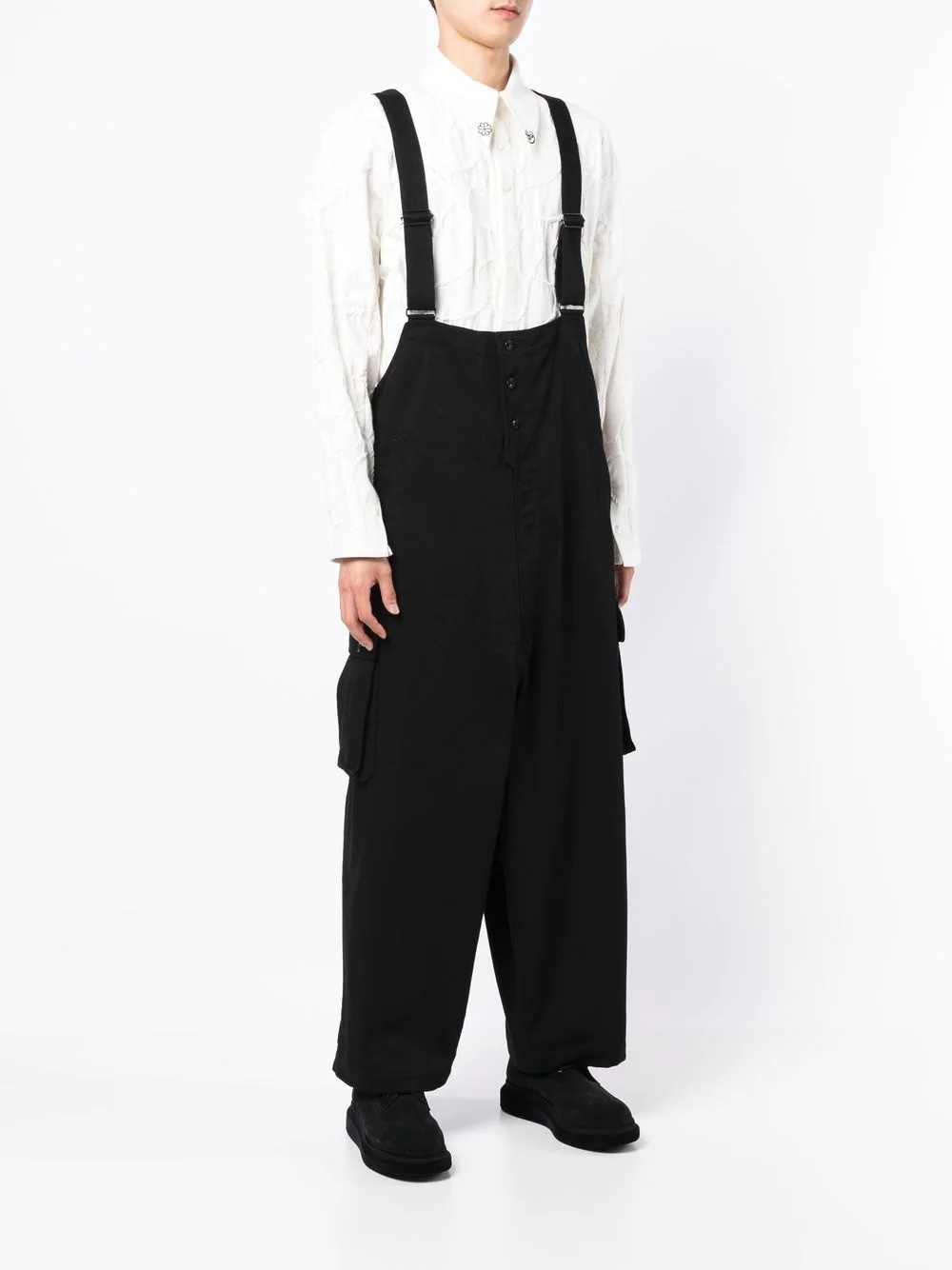 front button-placket jumpsuit - 3