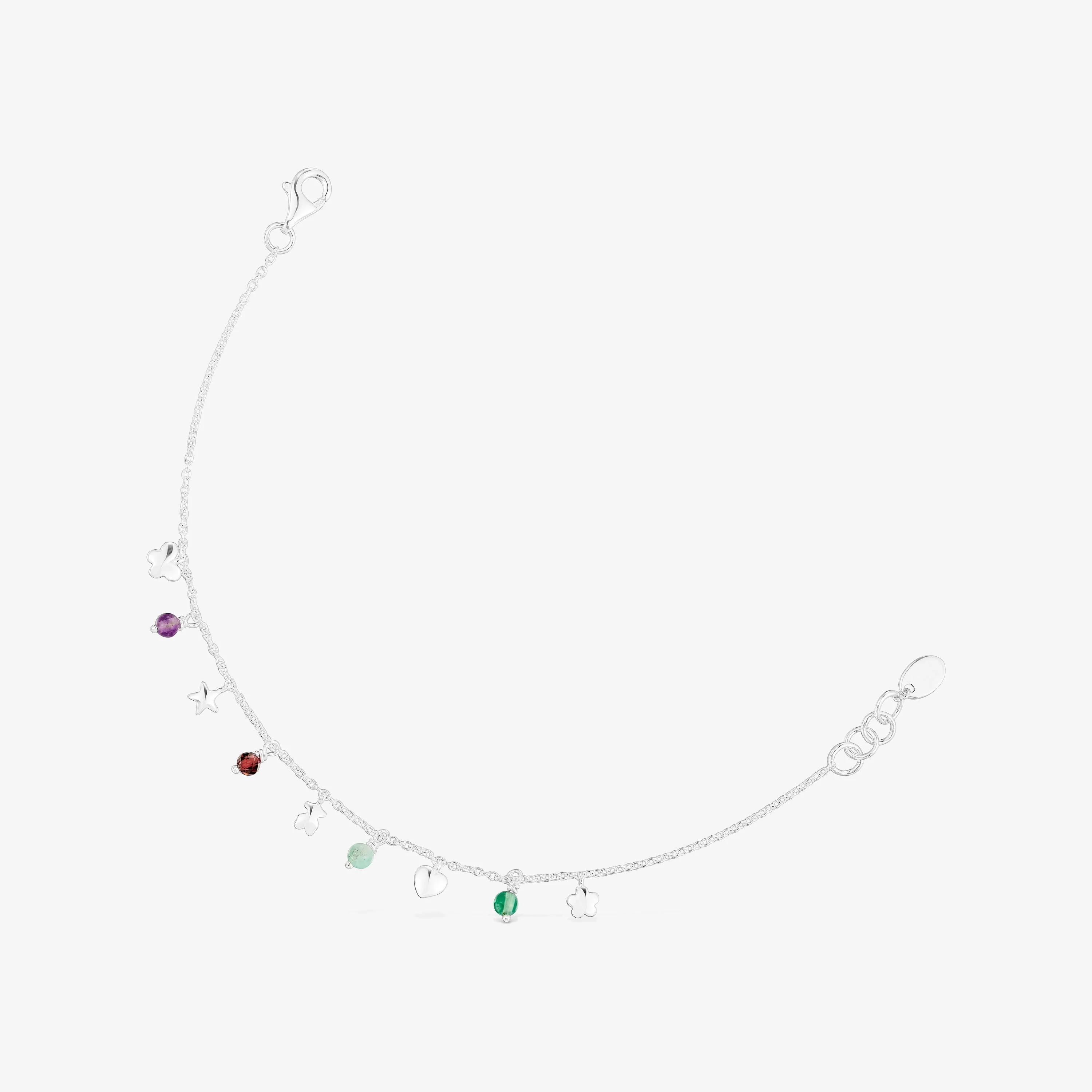 Silver Bold Motif Bracelet with gemstones and motifs - 1
