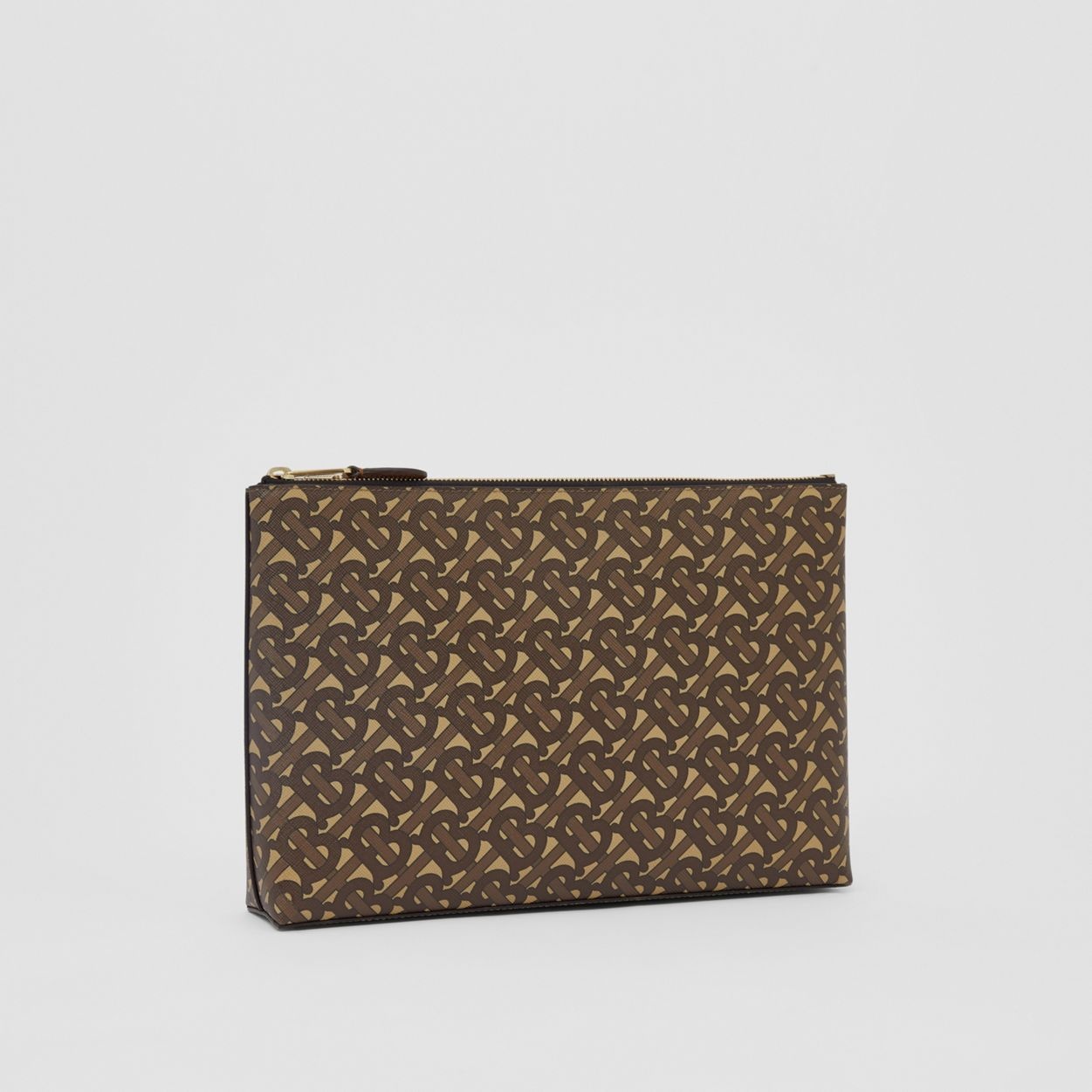 Monogram Print E-canvas Zip Pouch - 8