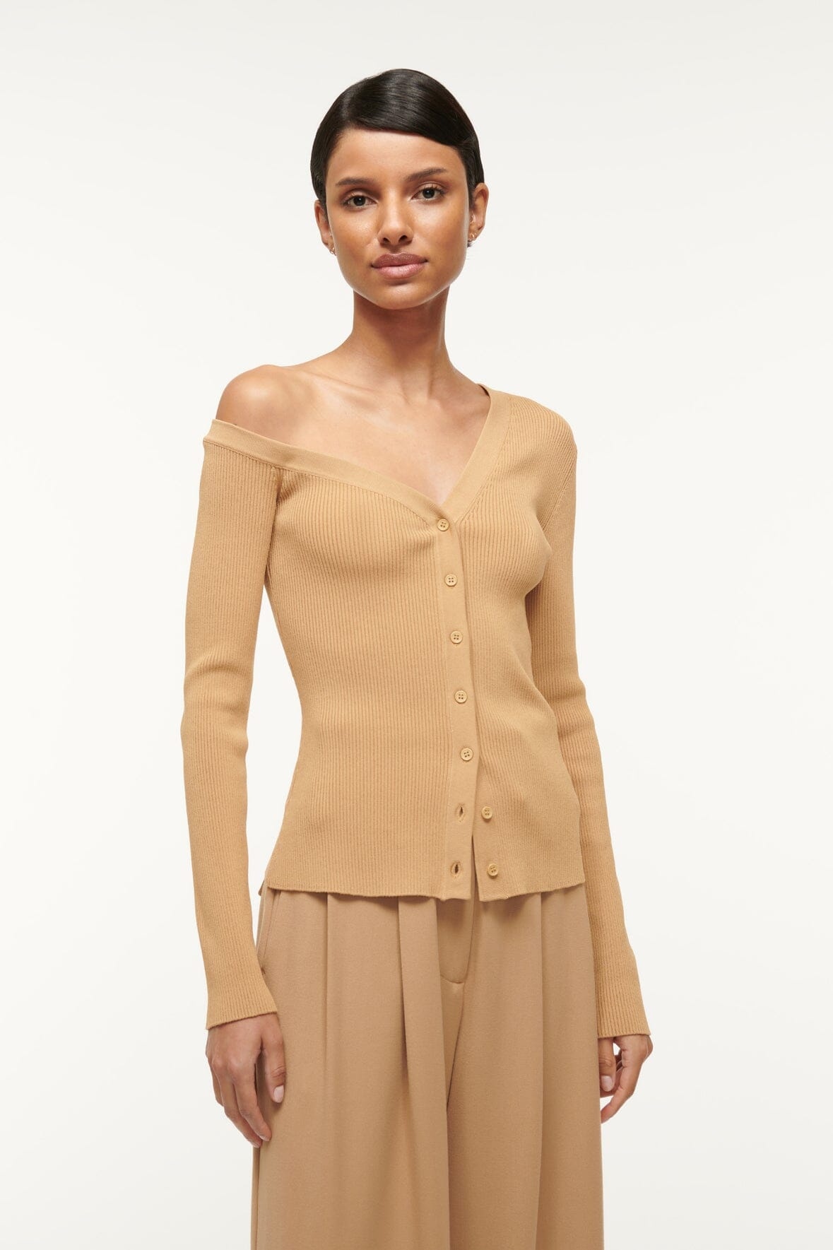 STAUD CRAFTSMAN SWEATER CAMEL - 1