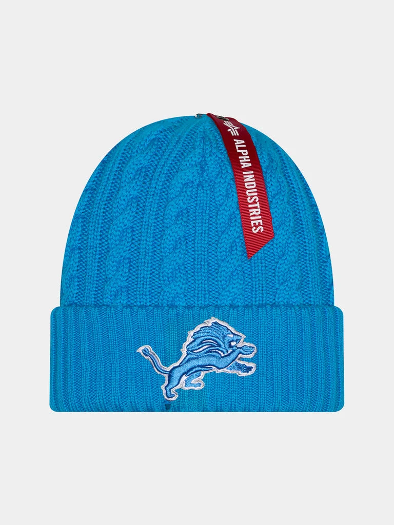 DETROIT LIONS X ALPHA X NEW ERA SHORT CUFF KNIT BEANIE - 1