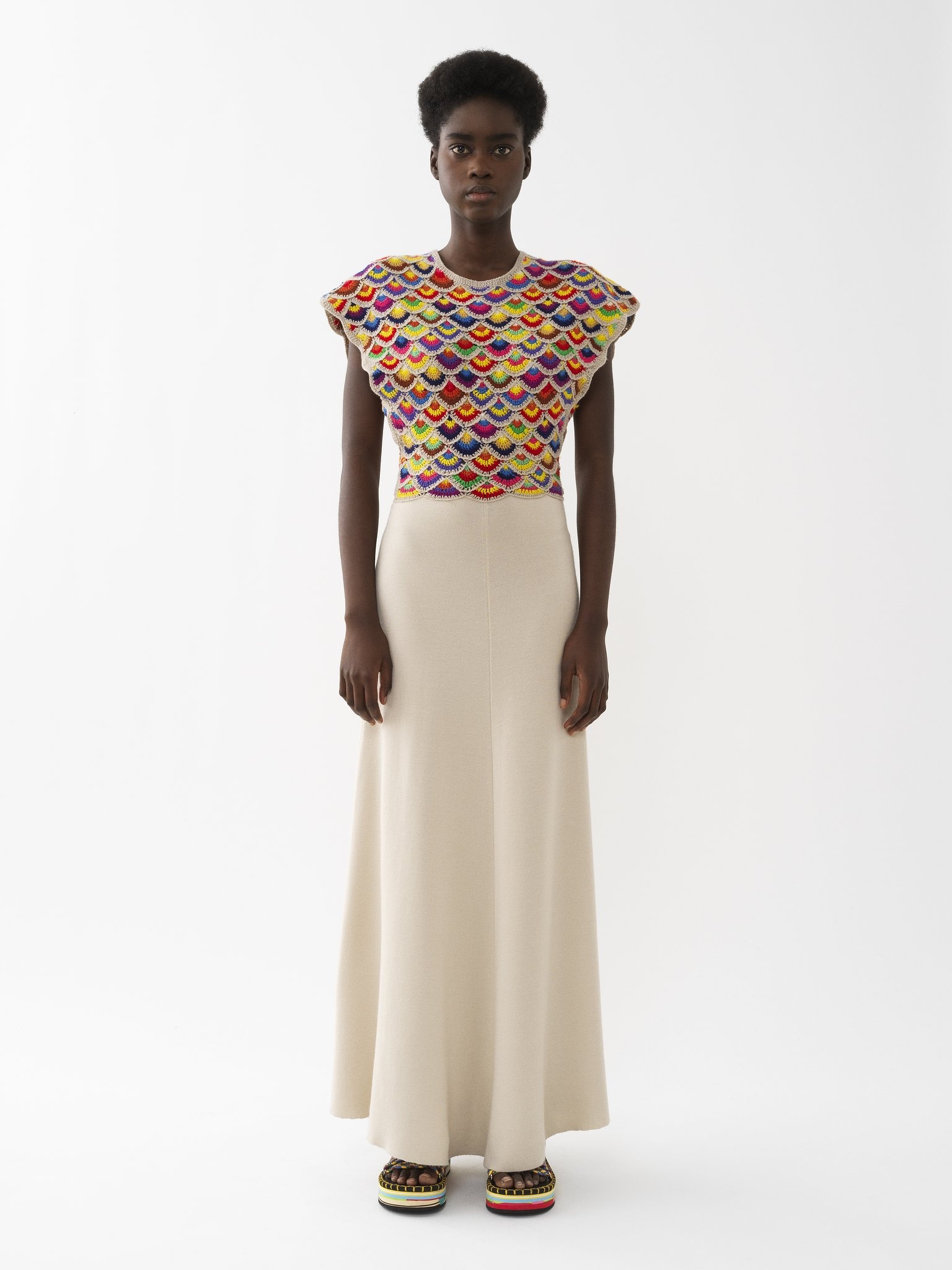 WING-SHOULDER FLARED DRESS - 2