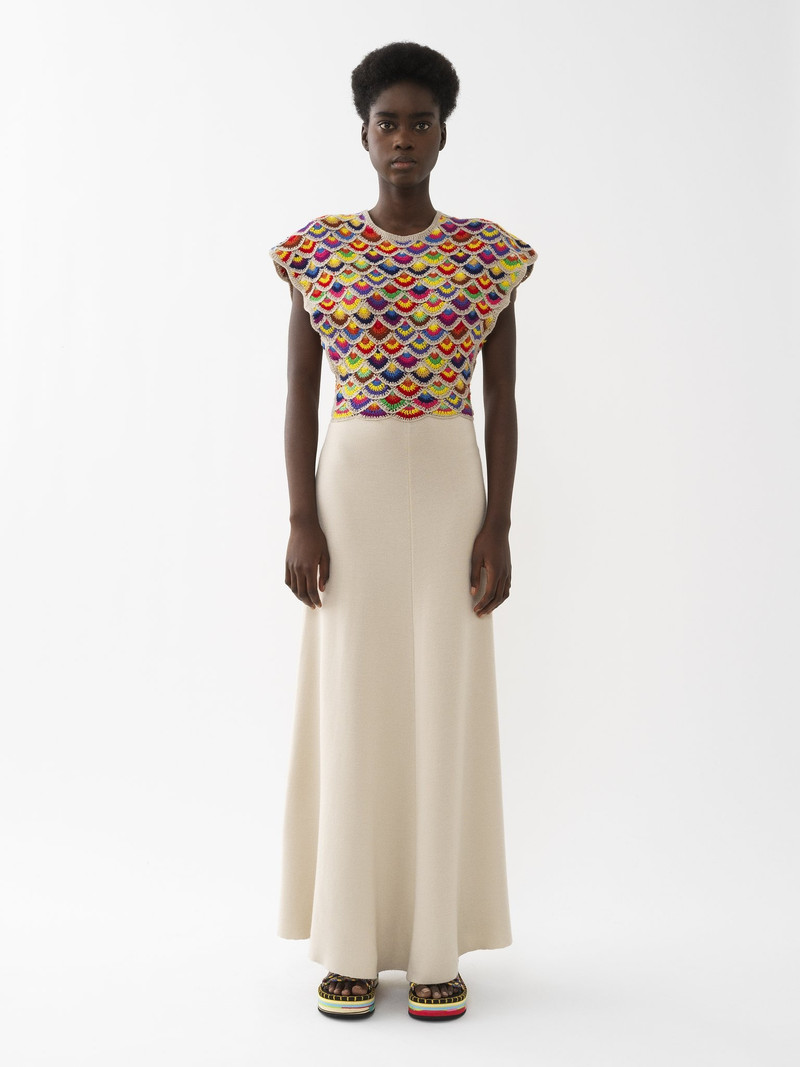 Chloé WING-SHOULDER FLARED DRESS outlook