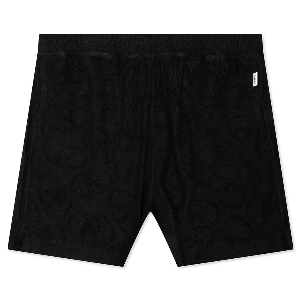 AOP TOWEL SHORT - BLACK - 1