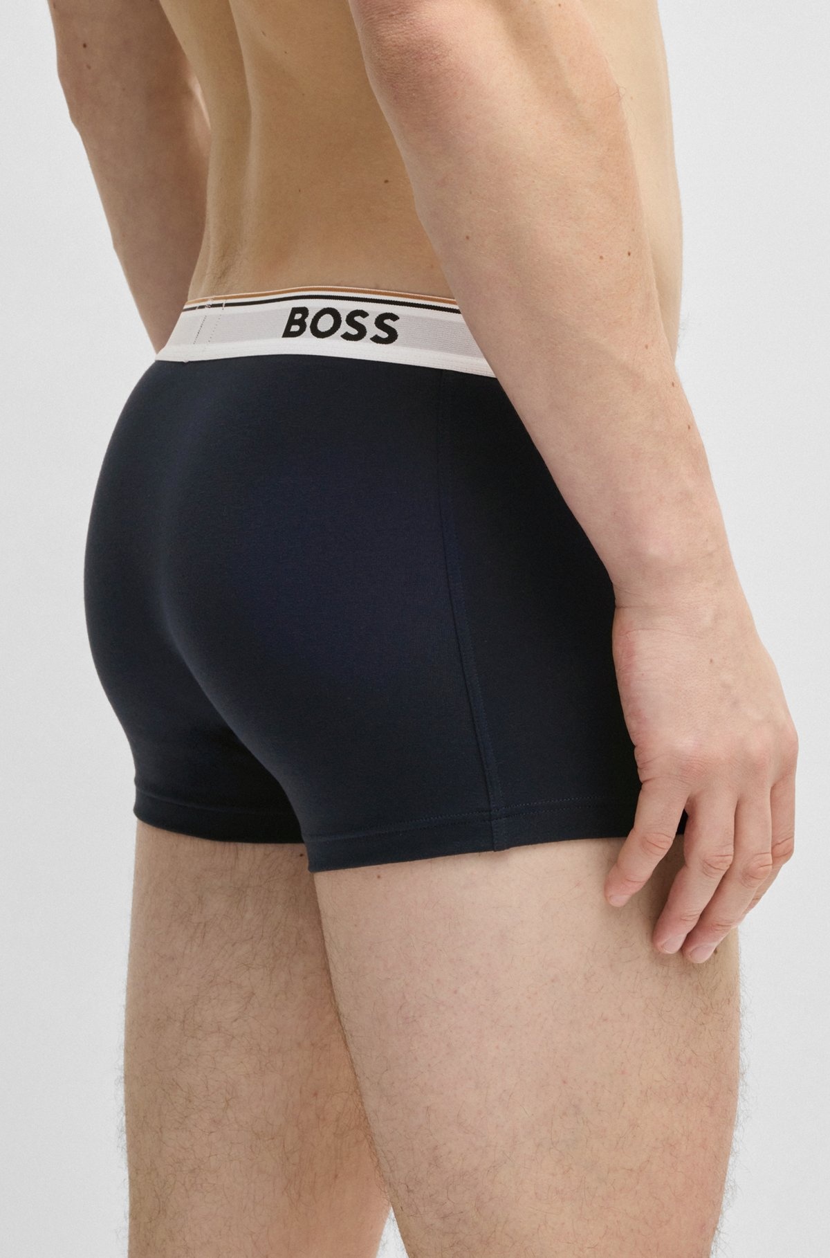 THREE-PACK OF STRETCH-COTTON TRUNKS WITH LOGO WAISTBANDS - 5